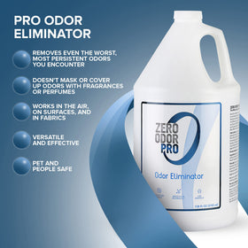 Zero Odor gallon jug in box demonstrates convenient storage and shipping.
