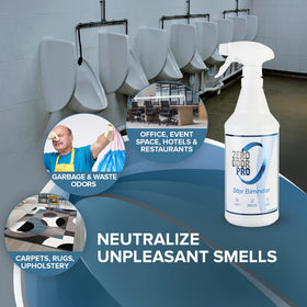 Zero Odor PRO 32-ounce container highlights ample coverage for larger spaces.