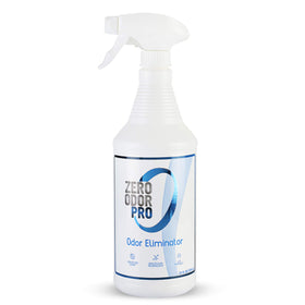 Zero Odor PRO odor eliminator spray bottle angled to show 32 oz size and odor control.