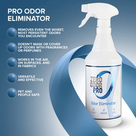 Zero Odor PRO bottle with cap close-up emphasizes packaging and ease of use.