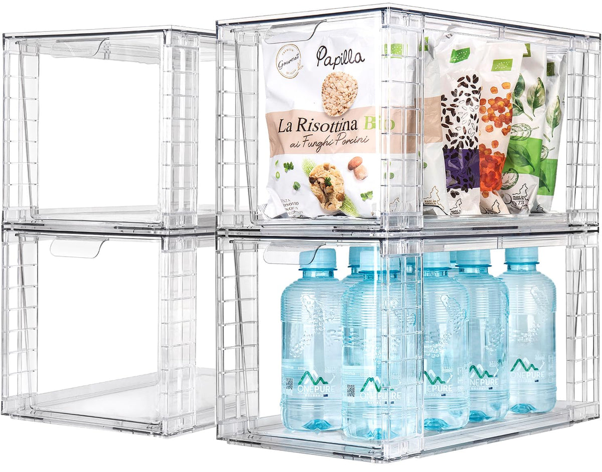 Zero Zoo four-pack large stackable drawers front view for easy access