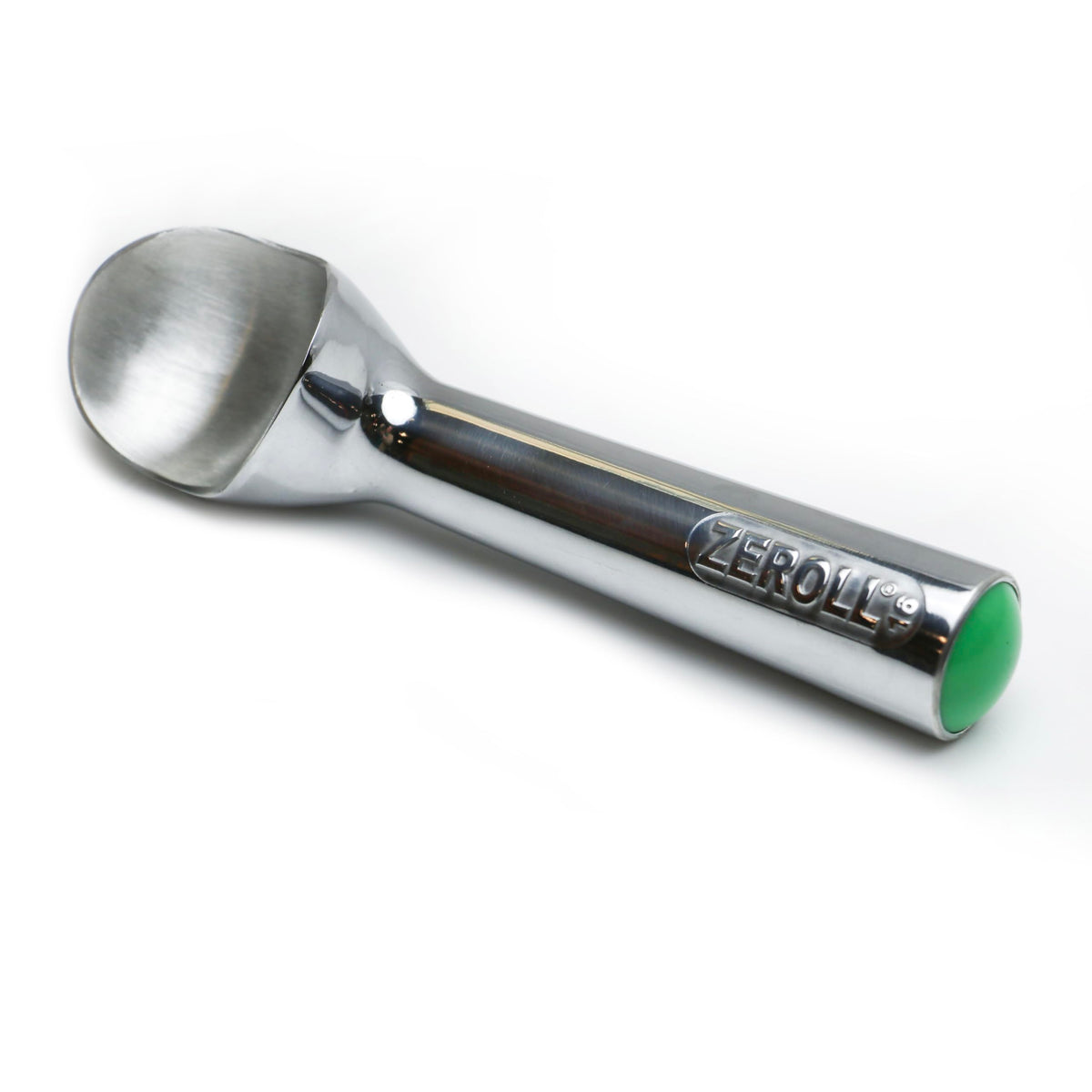 Heat-conductive handle helps deliver more scoops per gallon with less pressure.