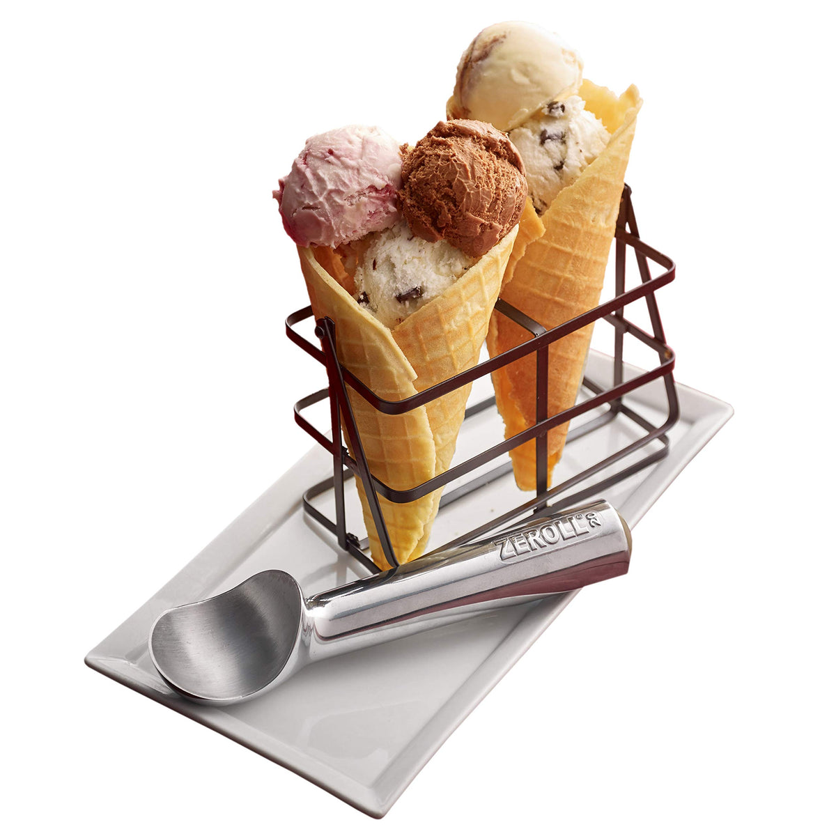 Zeroll 40 scoops per gallon visual emphasizes efficiency.