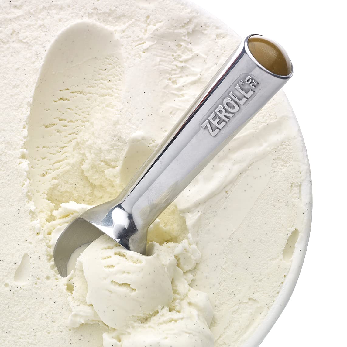 Zeroll gold end cap marks 2 oz portions for consistency.