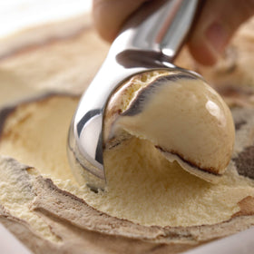 Zeroll scooping action demonstrates smooth release and plump round scoops.