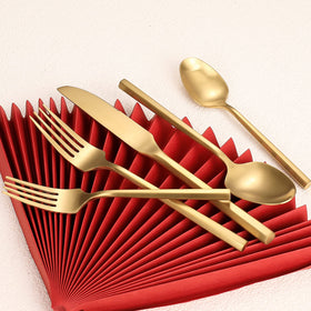 Zerophilo care-ready matte gold flatware designed for long-term use