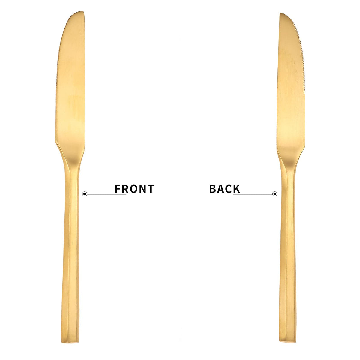Zerophilo dining setup with matte gold flatware enhances table aesthetics