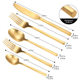 Zerophilo matte gold flatware gift box for wedding or housewarming