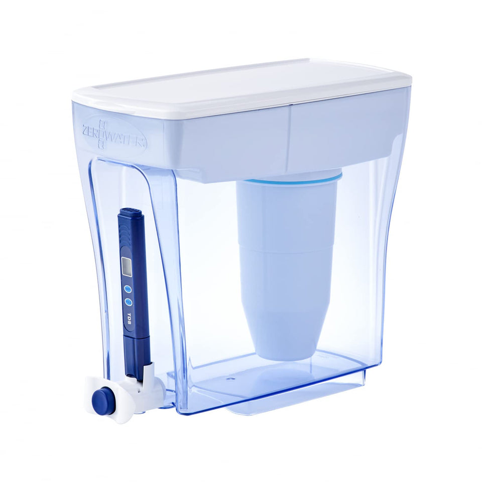 ZeroWater 20Cup Ready-Pour dispenser on counter for purified drinking water