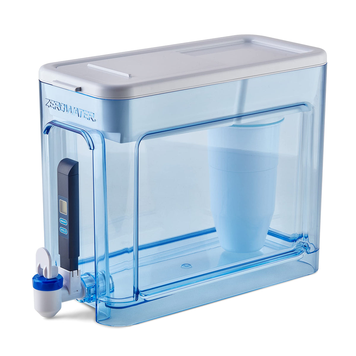 ZeroWater 32-cup Ready-Read dispenser with built-in TDS meter for water quality.