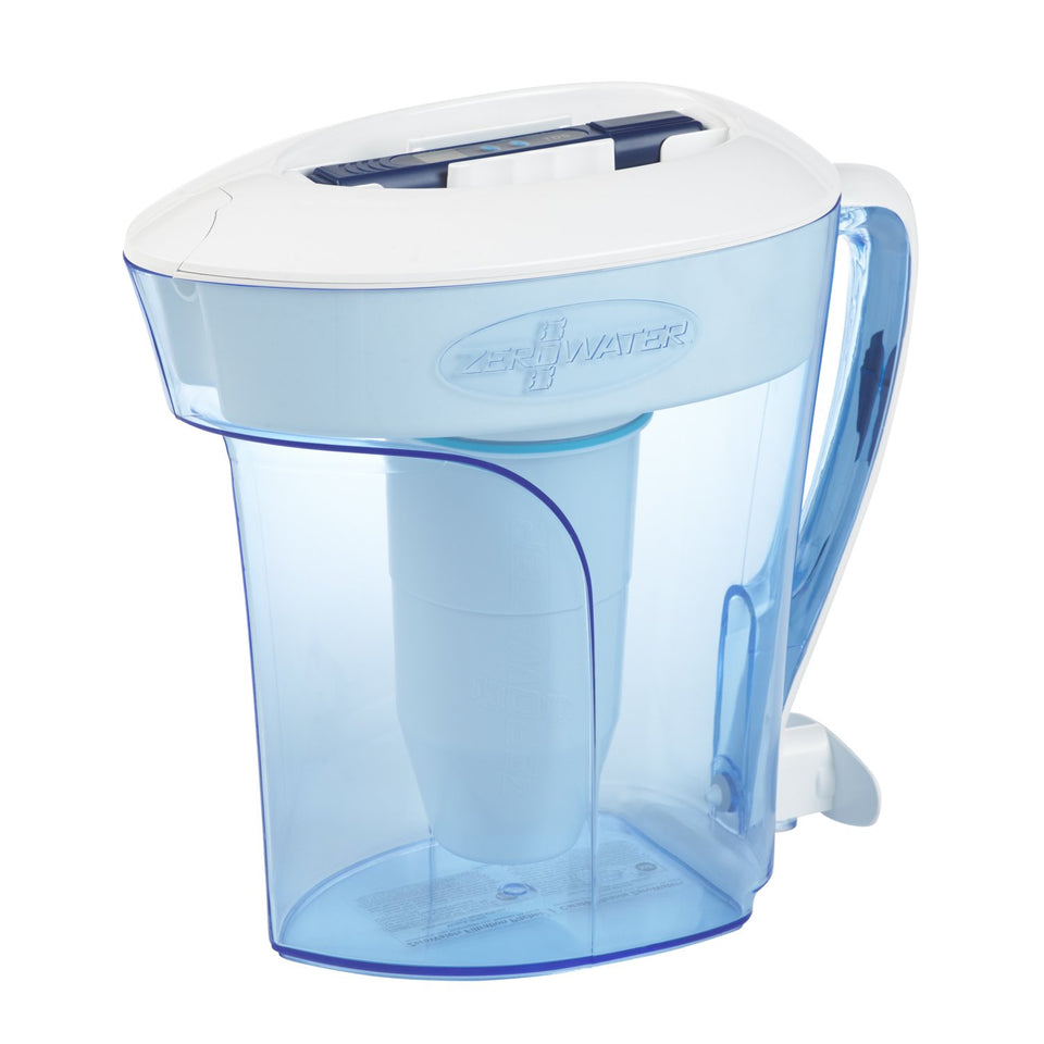 ZeroWater Ready-Pour 10-Cup Pitcher with spout for quick, clean-tasting water.