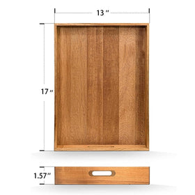 ZESPROKA acacia tray with ergonomic handles provides safe, easy carrying.