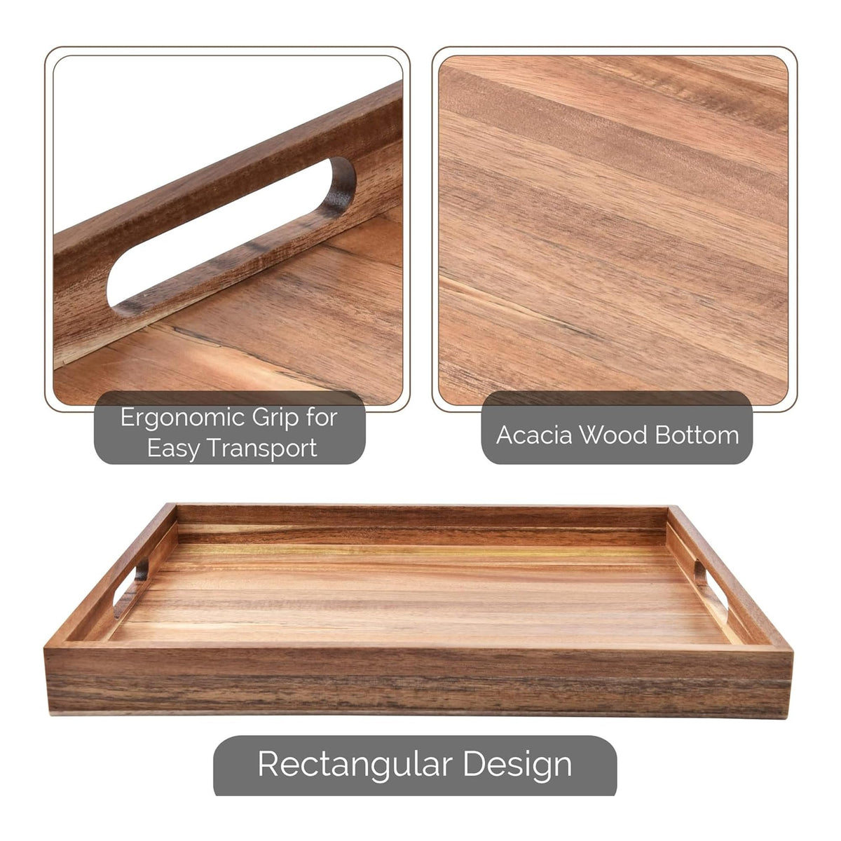 ZESPROKA two-wood-trays-stacked for versatile storage and display.