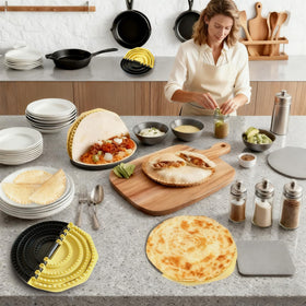 ZestKiidek 10inch press seals large burritos with a snug pocket.