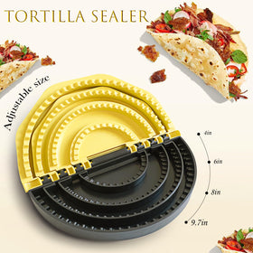 ZestKiidek 4inch press in use for compact tortillas and easy sealing.
