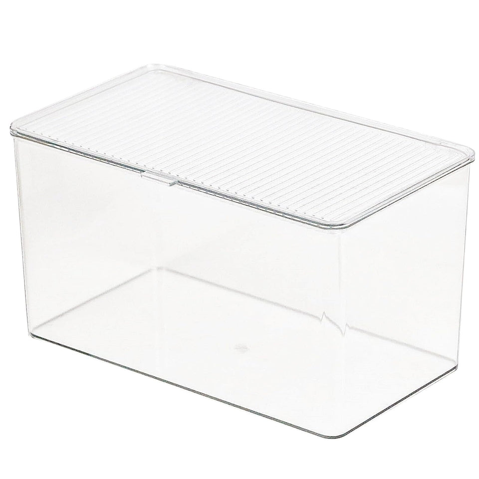 ZEXALOR clear storage bin with lid for pantry organization and easy access