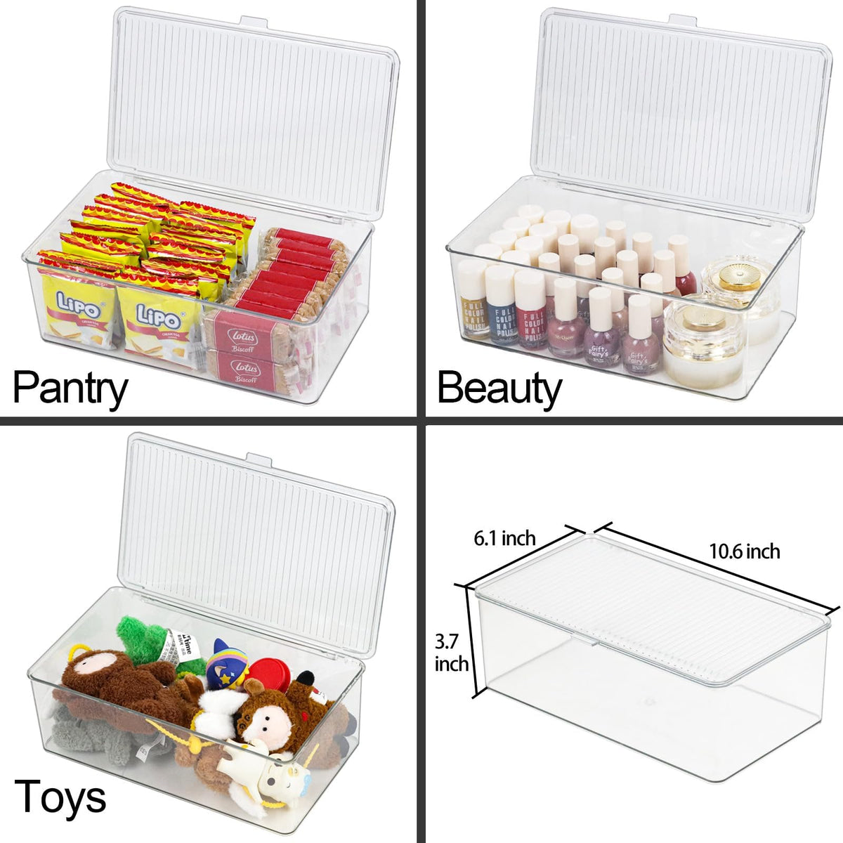 ZEXALOR clear bin for Makeuo holder, compact makeup storage and visibility.
