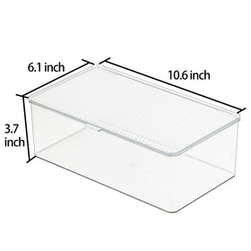 ZEXALOR refrigerator storage bin ideal for tea bags and small items.