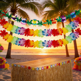 Zeyoy vibrant tropical color palette decor boosts festive mood.