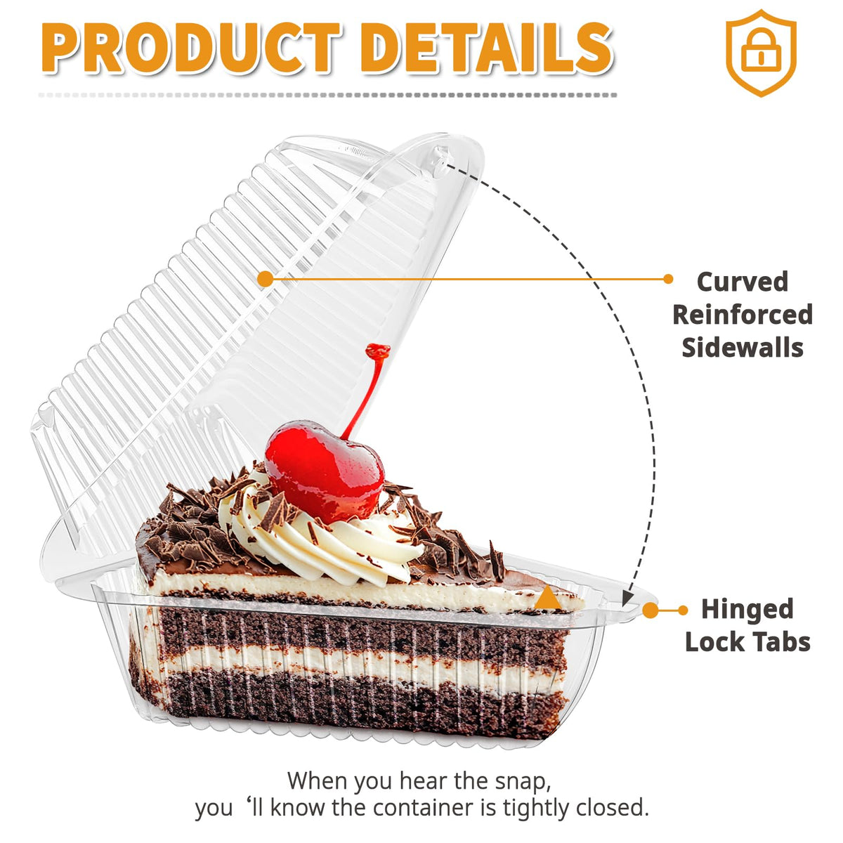Zezzxu 6-8 inch cake slice holder clear highlights treats while keeping freshness.