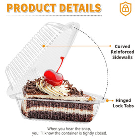 Zezzxu 6-8 inch cake slice holder clear highlights treats while keeping freshness.