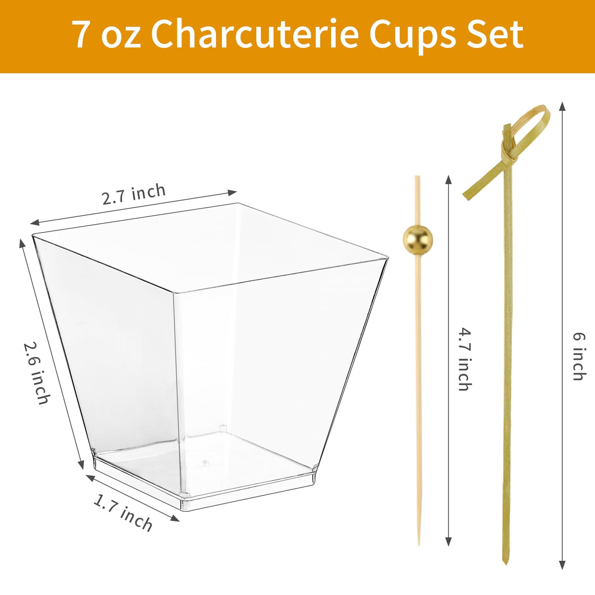 Zezzxu charcuterie cups knot-picks close-up adds decorative support for bite-sized items.