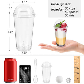 Zezzxu clear plastic dessert shooter cups showcase vibrant parfaits with secure lids