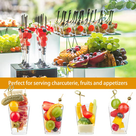 Zezzxu crystal-clear PS plastic cups showcasing colors and textures