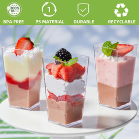 Zezzxu dessert spoons 100pc included for quick serving and tasting.