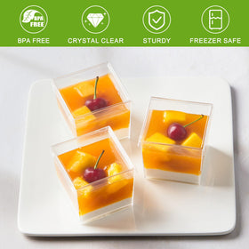Zezzxu 5 oz cups highlight desserts with crystal-clear visibility