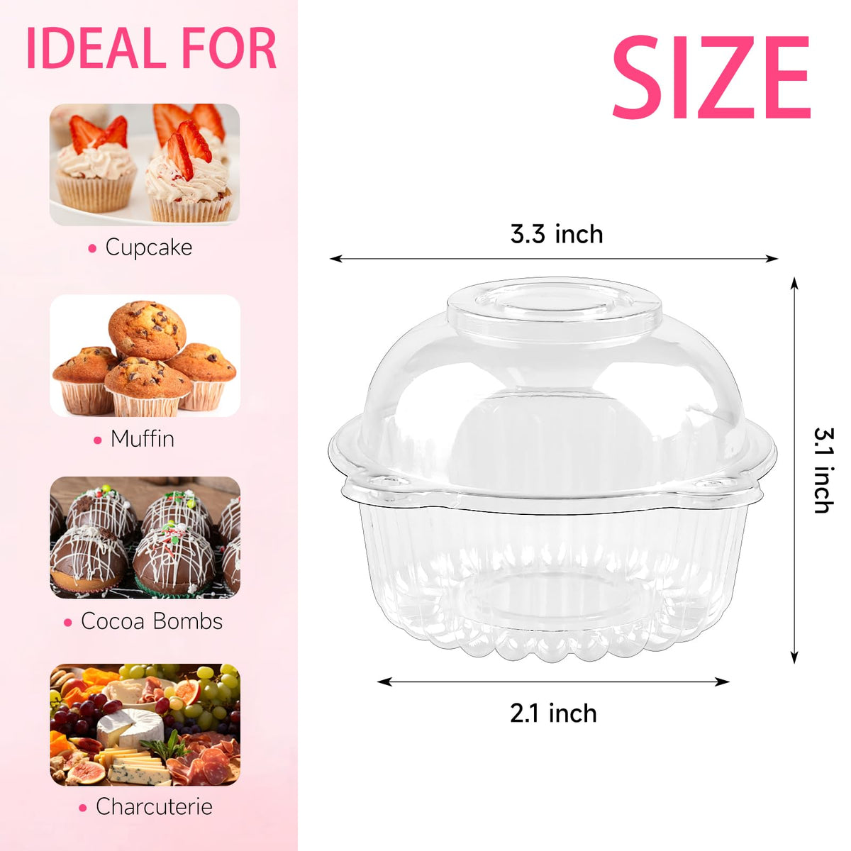 Zezzxu single cupcake carrier with dome lid keeps treats secure