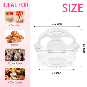 Zezzxu single cupcake carrier with dome lid keeps treats secure