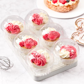 Zezzxu stackable crystal clear cupcake boxes save space