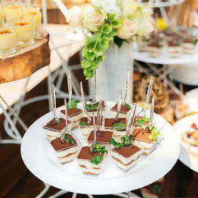 Zezzxu tasting cups arranged for party dessert stations