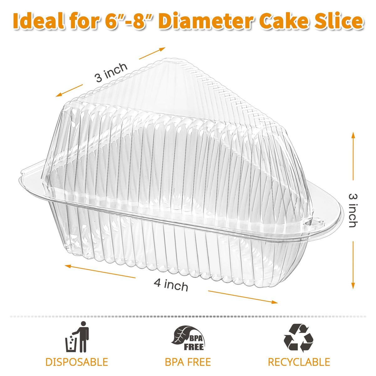 Zezzxu triangle cake box clear lid ensures secure transport of desserts.