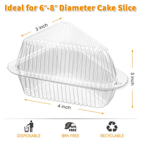 Zezzxu triangle cake box clear lid ensures secure transport of desserts.