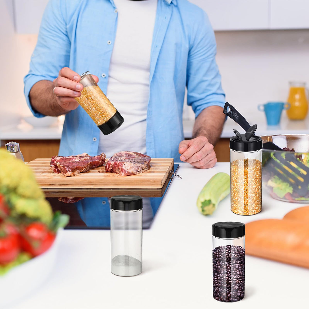 Zhehao removable inner seals keep spices fresh by limiting air exposure