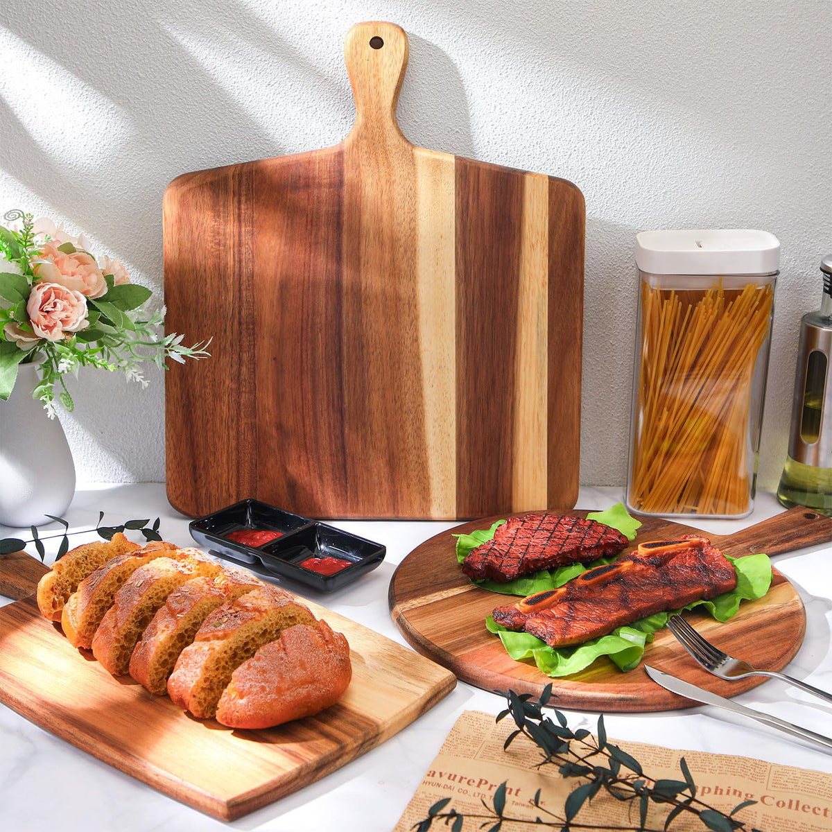 Zhehao kitchen prep and serving cutting boards in use
