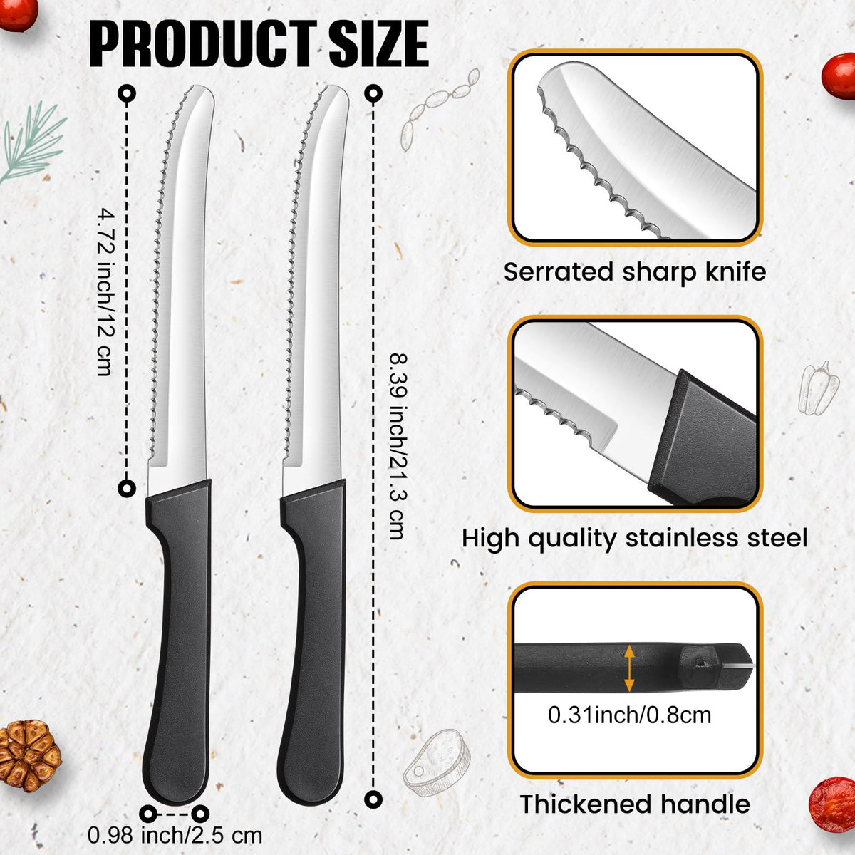 Zhehao 30-pack steak knives in box ideal for gatherings.