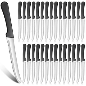 Zhehao serrated steak knife close-up blade for precise meat slicing.