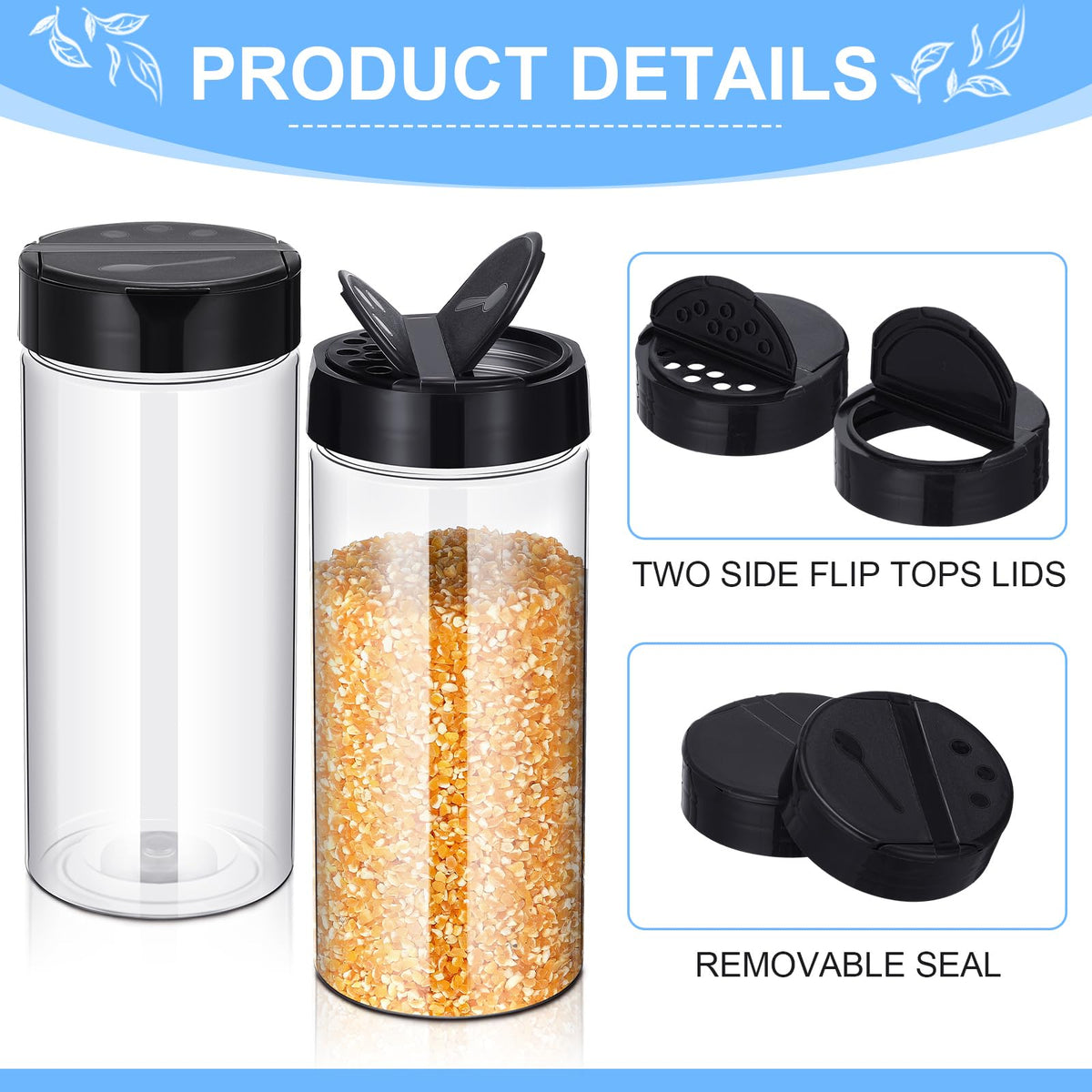 Zhehao spice jars with double-sided flip lids offer flexible dispensing