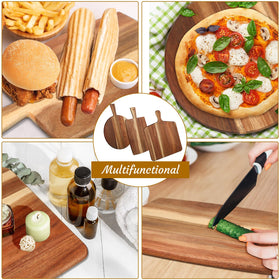 Zhehao three-piece acacia cutting board round with handle for cheese board use