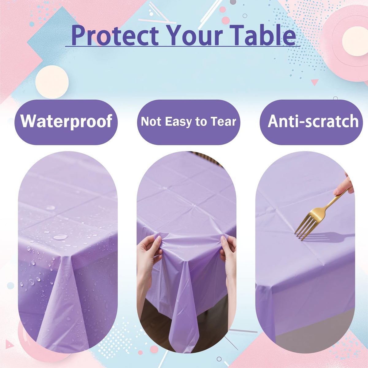 ZHIAXTON pastel tablecloth in light blue guards tabletops and brightens spring gatherings