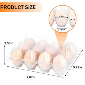 ZHIGLMYD clear egg containers showcase farm-fresh eggs on shelves.