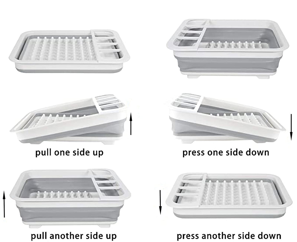 ZhildChen drainboard tray catches water for quick countertop drying.