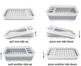 ZhildChen drainboard tray catches water for quick countertop drying.