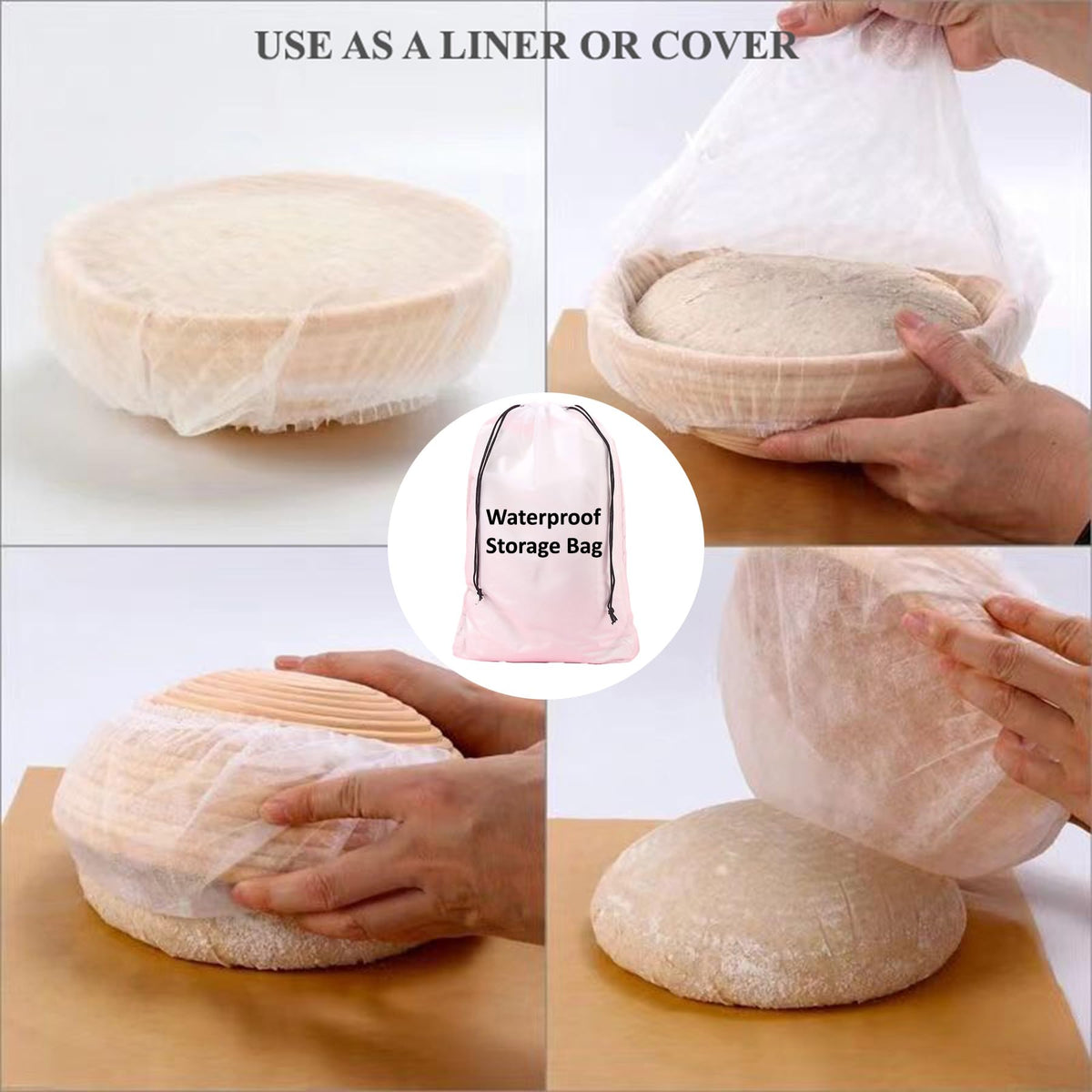 ZHIVEZEN basket-protection liner keeps baskets clean during proofing.
