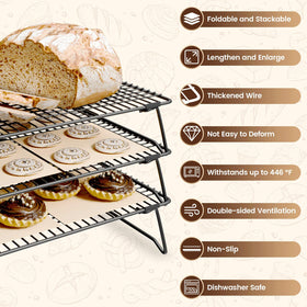 ZHIWUJIA collapsible baking rack in a compact folded form for storage.