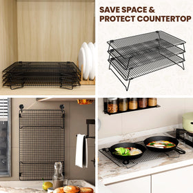 ZHIWUJIA foldable kitchen rack stored compactly in a pantry or cabinet.