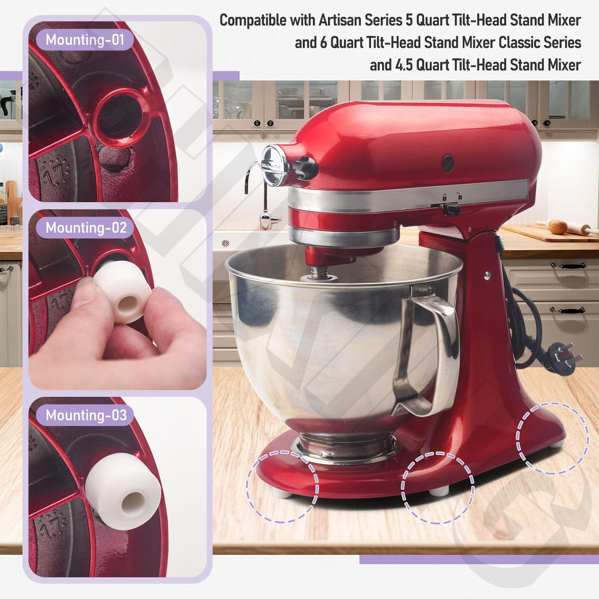 ZHIXING dough hook slot keeps essential tools within reach.